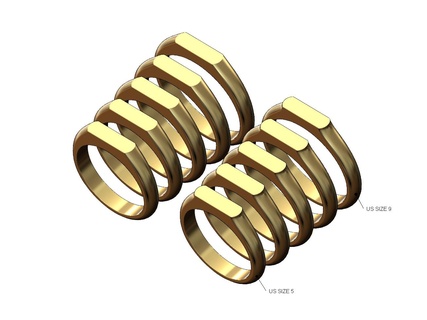 2 style stacker slot signet us sizes 5to9 3d print model rounded engravable jewelry printable gold silver jewellery fashion ring sterling engraving stackable collection 3d print model - Mito3D