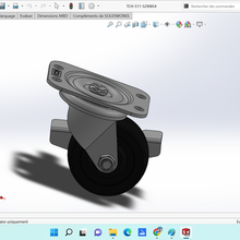 2 swivel caster black rubber tire brake 3d print model - Mito3D