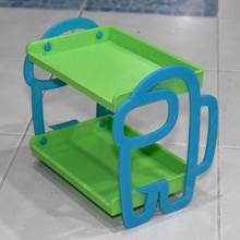 2 tier baskets type gadget cartoon rack shelf cute game design toy 3d print model - Mito3D