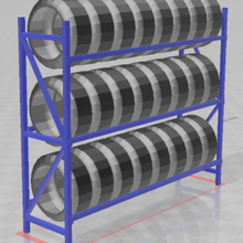 2 pneus rack vários garagem workshop miniatura 3d print model - Mito3D