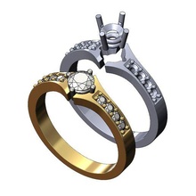 2 tone diamond ring sizes 5to9 3d print model jewelry fashion printable luxury 5mm engagement wedding 3d print model - Mito3D