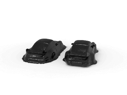 2 versions melted porsche 911 rwb sculpture - melting home decor car 3d print model - Mito3D