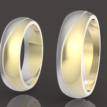 2 anéis de casamento conjunto com duas peças montagem jóias jóia adorável o complementar kit definir a moda feminino brilhando ouro platina anel prata sterling printable design 3d print model - Mito3D