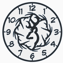 2d buck antler ring deer wall clock 3d print model - Mito3D