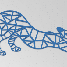 2d agachado gato arte bate papo deco animais 3d print model - Mito3D