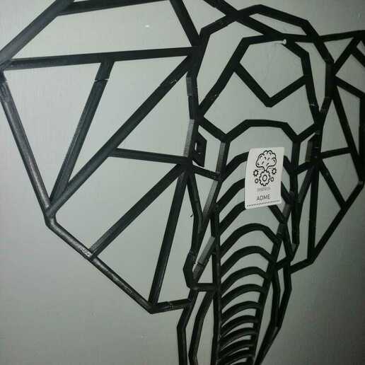 2d elephant wall art 3D print model - Mito3D