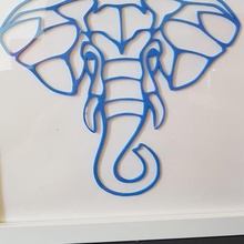 2d visage d'éléphant art décoration murale la de maison l'art pariétal simple impression 3d 3d print model - Mito3D