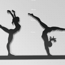 2d gymnast art gym deco acrobat 3d print model - Mito3D