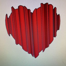 2d heart silhouette love gadget valentines day gadget fun cool 3d print model - Mito3D