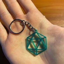 2d icosahedron key chain jewelry sacred geometry art 3d print model - Mito3D