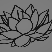 2d lotus çiçek Sanat dekorasyon 3d print model - Mito3D