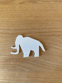 2d mammoth art 3d printing animal 3d print model - Mito3D