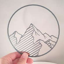 2d dağ sanatı sanat dağlar heykel doğa duvar highlands duvarda asılı 3d print model - Mito3D
