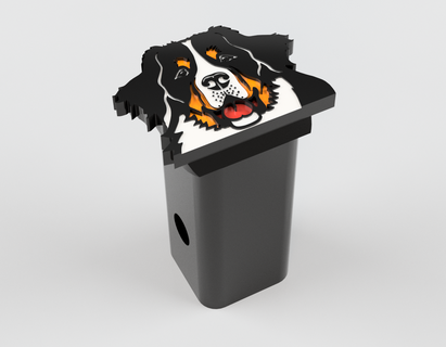 2inch tow hitch cover bernese mountain dog plug 2 inch car truck animal trailer doggy cute hole 3d print model - Mito3D