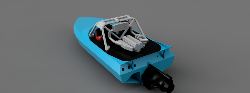 2jz m jet pique barco rc Deportes acuáticos turbo turbocompresor 3d print model - Mito3D