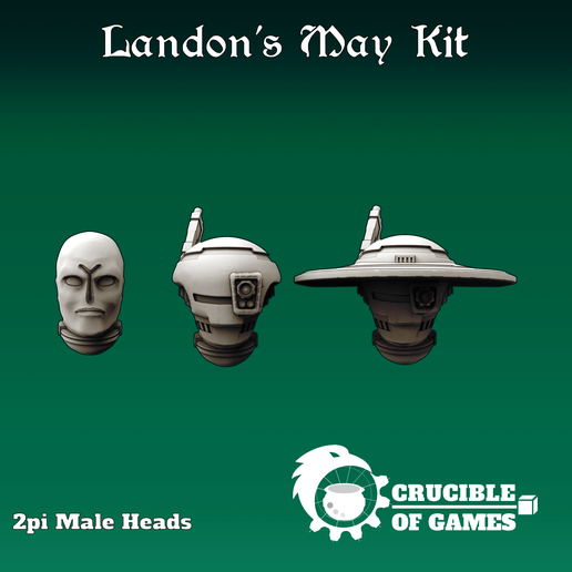 2pi masculino engrenagem cabeça conjunto xenos fogo Guerreiro sci fi scifi tampo mesa guerra jogos cabeças conversão 3D print model - Mito3D