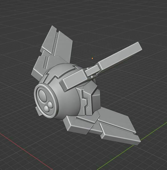 2pi mini drone tau espaço comunistas 2pi peixe mech furtividade zangão minidrone mini zangão 3D print model - Mito3D