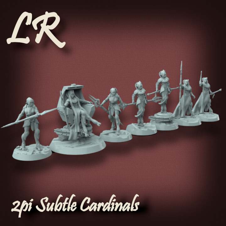 2pi subtle cardinals xenos female girl lady warrior sci fi scifi tabletop war games 3D print model - Mito3D