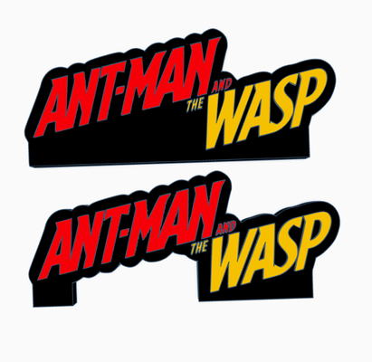 2x ant-man wasp logo display by maniacmancave3d marvel comics mcu captain america avengers iron man black panther thor shelf decor movie film mancave hot toys mattel 3d print model - Mito3D