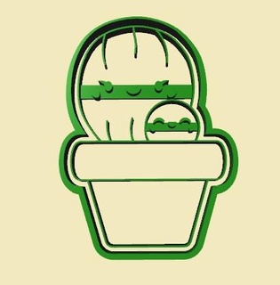 2x cactus cookie cutters buy 1 get free cutter 3d print model - Mito3D