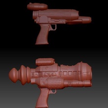2x sci fi guns 3d print model - Mito3D
