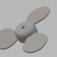 3-blade boat propeller left-hand pitch various model making naval 3d print model - Mito3D
