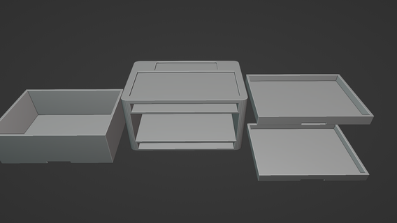 3 drawer joalheria caixa 3d modelo elegante organização casa armazenamento Projeto acessórios modeling3d 3dmodeling 3d print model - Mito3D