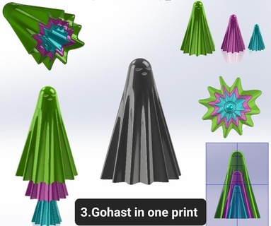 3gohast one print gohast amazing halloween spooky toy kids scary funny print place print site support easy print trick treat horror flexible toys flexible ghost flexi  3d print model - Mito3D