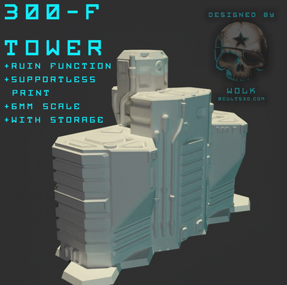 300-follower tower game 6mm scale sci fi building terrain 3d print model - Mito3D