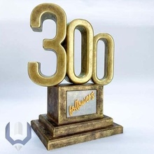 300 followers trophy 3dprinted decor decoration tabletop 3d print model - Mito3D