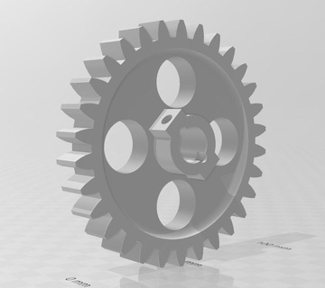 30 teeth gear dynamic bowl wheel toothed salad brand gearing 3d print model - Mito3D