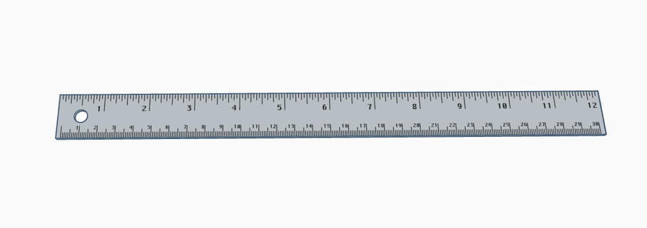 30cm 12 ruler 3d print model - Mito3D