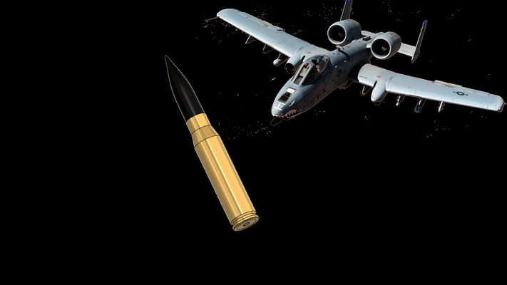 30mm 10 bala recipiente a10 avião javali raio gau8 3d print model - Mito3D