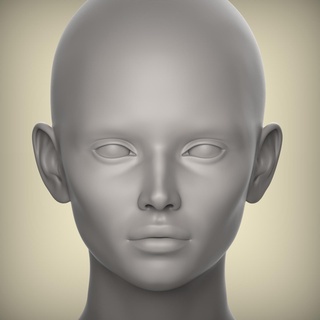 31 3d testa viso femmina carattere adolescente ritratto Bambola bjd low poly modello 3d print model - Mito3D