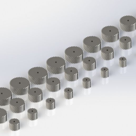 31 peça cruzado helicoidal engrenagens conjunto módulo 05 reprap rede marlin 3d impressora montagem Sunlu 3D print model - Mito3D