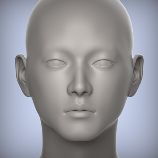 32 3d head face female character female teenager portrait doll bjd low-poly 3d model  3d print model - Mito3D