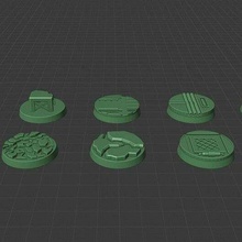 32 mm bases 32mm base warhammer 40k toy_game_accessories 3d print model - Mito3D