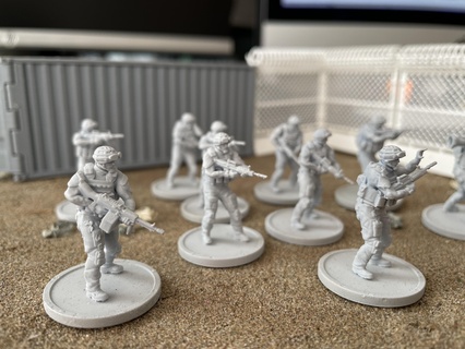 32mm 28mm british modern war infantry miniatures miniature wargame welded soldiers games table game 3d printing stl 3d print model - Mito3D