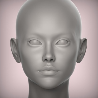 34 3d head face female character female teenager portrait doll bjd low-poly 3d model  3d print model - Mito3D