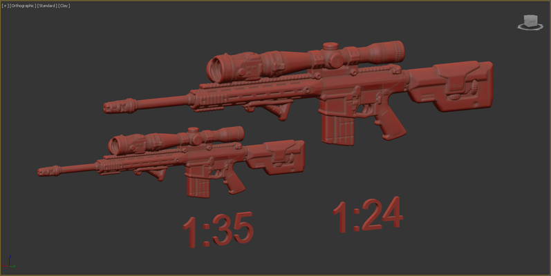 35 scale sr-25 game sr 25 usa cod weapon gun modern warzone marksman rifle call of duty mw mw19 mwii mw2 mwiii mw3 3d print model - Mito3D