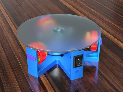 360 rotante Schermo In piedi piatto espositore fusione microonde girevole piattaforma gadget 3d print model - Mito3D