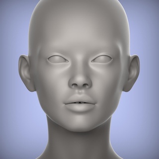 36 3d testa viso femmina carattere adolescente ritratto Bambola bjd low poly modello 3d print model - Mito3D