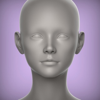 37 3d head face female character female teenager portrait doll bjd low-poly 3d model  3d print model - Mito3D