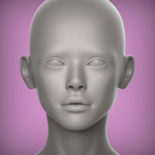 38 3d cabeza cara hembra personaje adolescente retrato muñeca bjd low poly modelo 3d print model - Mito3D