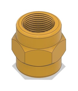 3 4 female pipe coupling connector nipple v2 3 4 pipe coupling nipple connector 3 4female  3d print model - Mito3D