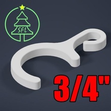 3 4 pvc pipe string light hook christmas led fitting sch40 support sfl xlights outdoor garden 3d print model - Mito3D