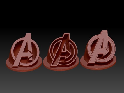 3 vingadores logotipos logotipo maravilha Thor hulk ferro homem capitão América aranha 3d print model - Mito3D