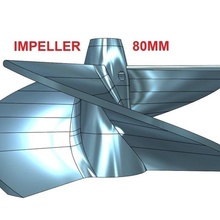 3 blade impeller jet pump unit- 80mm gadget propeller propulsion boat turbo water flow thrust jetski ski diy strong pet-g pla project easy unit 3d print model - Mito3D