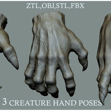 3 criatura mão poses 3d print model - Mito3D