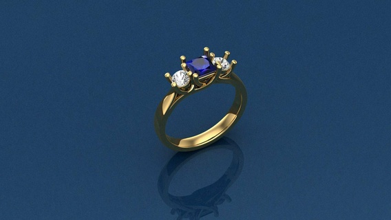 3 Diamant Ringe schick Ring Schmuck Design Beste Engagement Hochzeit Gold großartig druckbar wertvoll Mode Saphir leuchtenden Juwel 3d print model - Mito3D